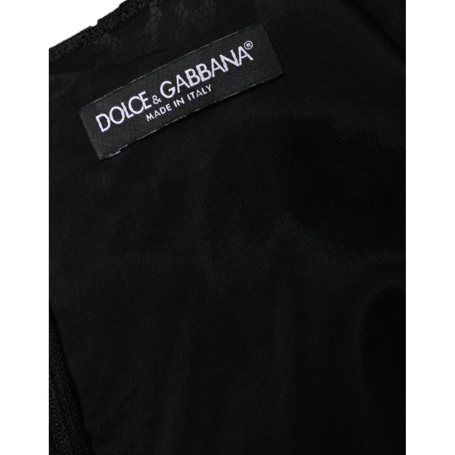 Dolce & Gabbana Black Floral Lace Sheath Sleeveless Mini Dress Dolce & Gabbana