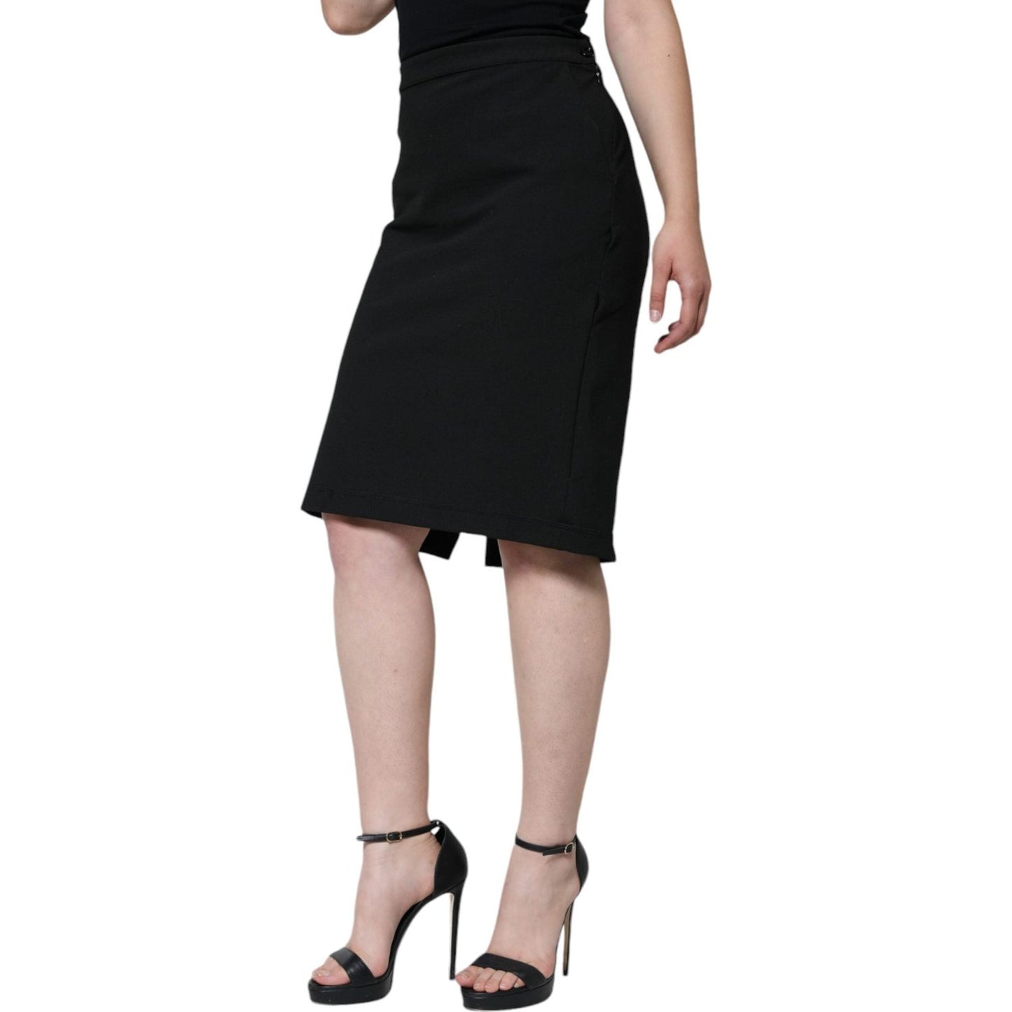 GF Ferre Black Straight Pencil Cut Knee Length Skirt GF Ferre