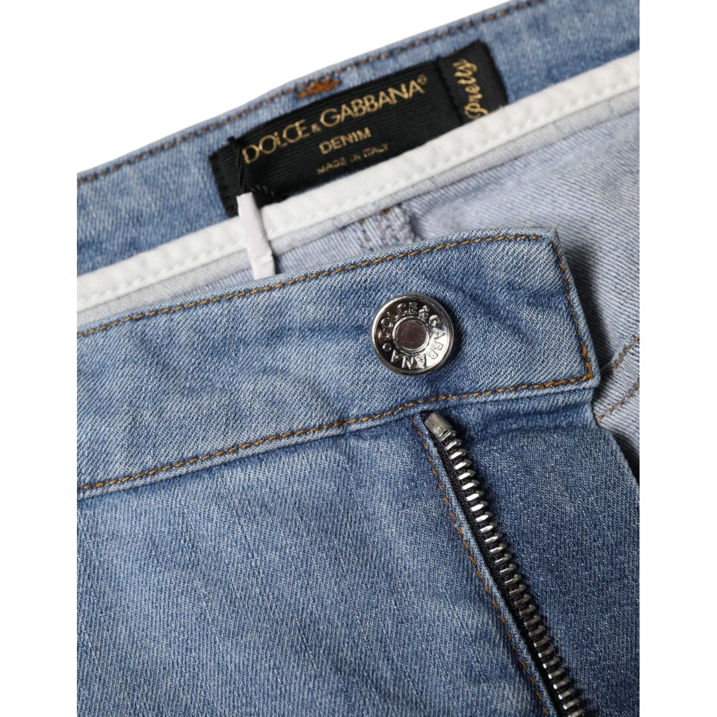 Dolce & Gabbana Blue Pretty Slim Fit Cotton Denim Jeans Dolce & Gabbana