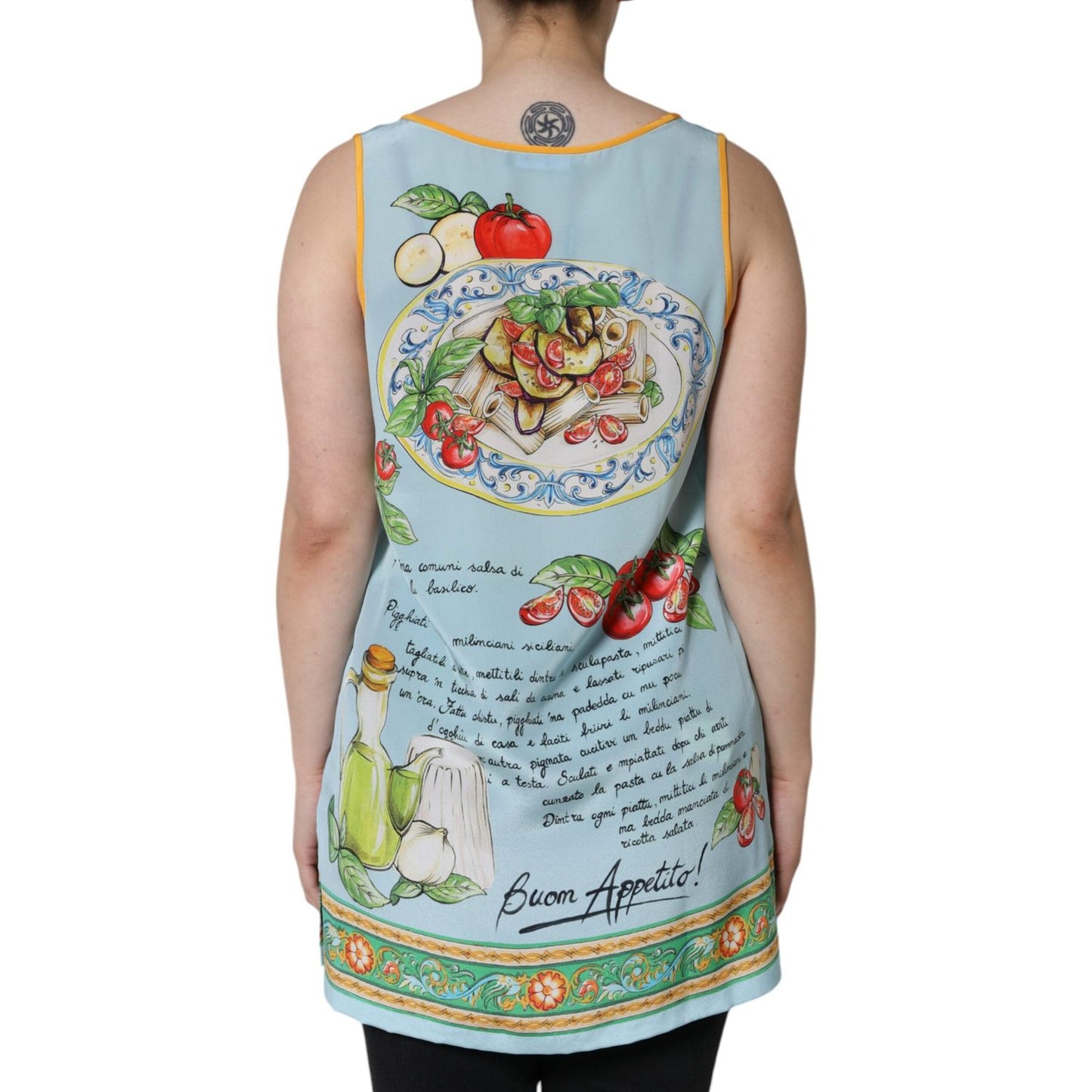 Dolce & Gabbana Multicolor Pasta Alla Norma Print Tank Top Dolce & Gabbana