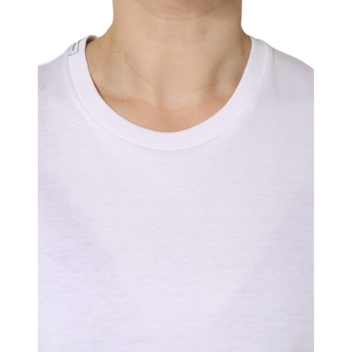 Dolce & Gabbana White Cotton Sleeveless Crew Neck T-shirt Dolce & Gabbana