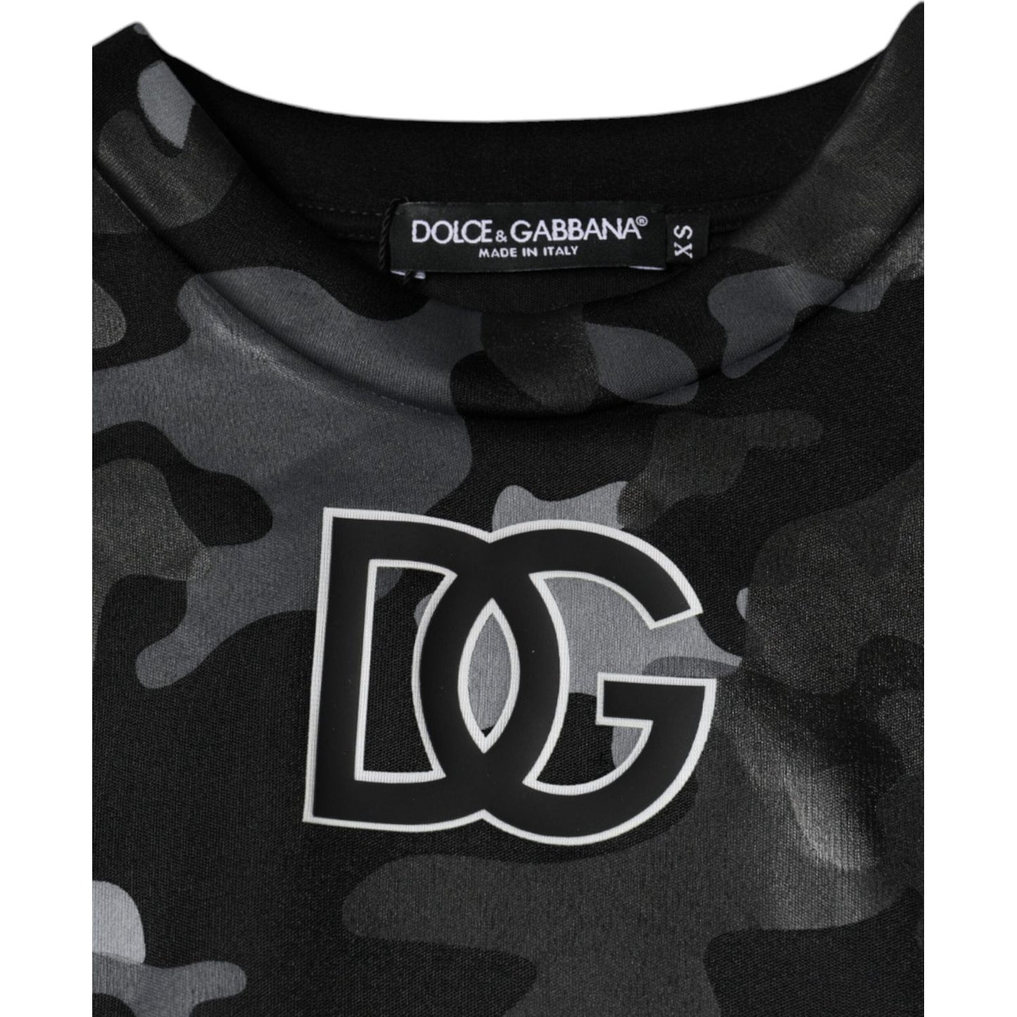 Dolce & Gabbana Black Camouflage Round Neck Sweatshirt Sweater Dolce & Gabbana