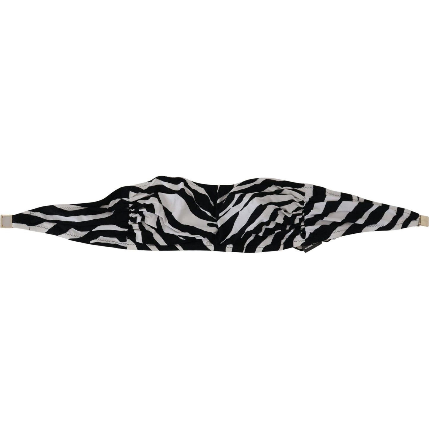 Dolce & Gabbana Black White Zebra Bandeau Swimwear Bikini Top Dolce & Gabbana