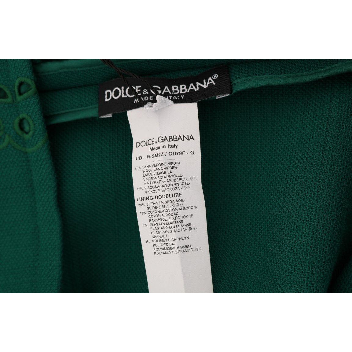 Dolce & Gabbana Elegant Green A-Line Sheath Dress Dolce & Gabbana