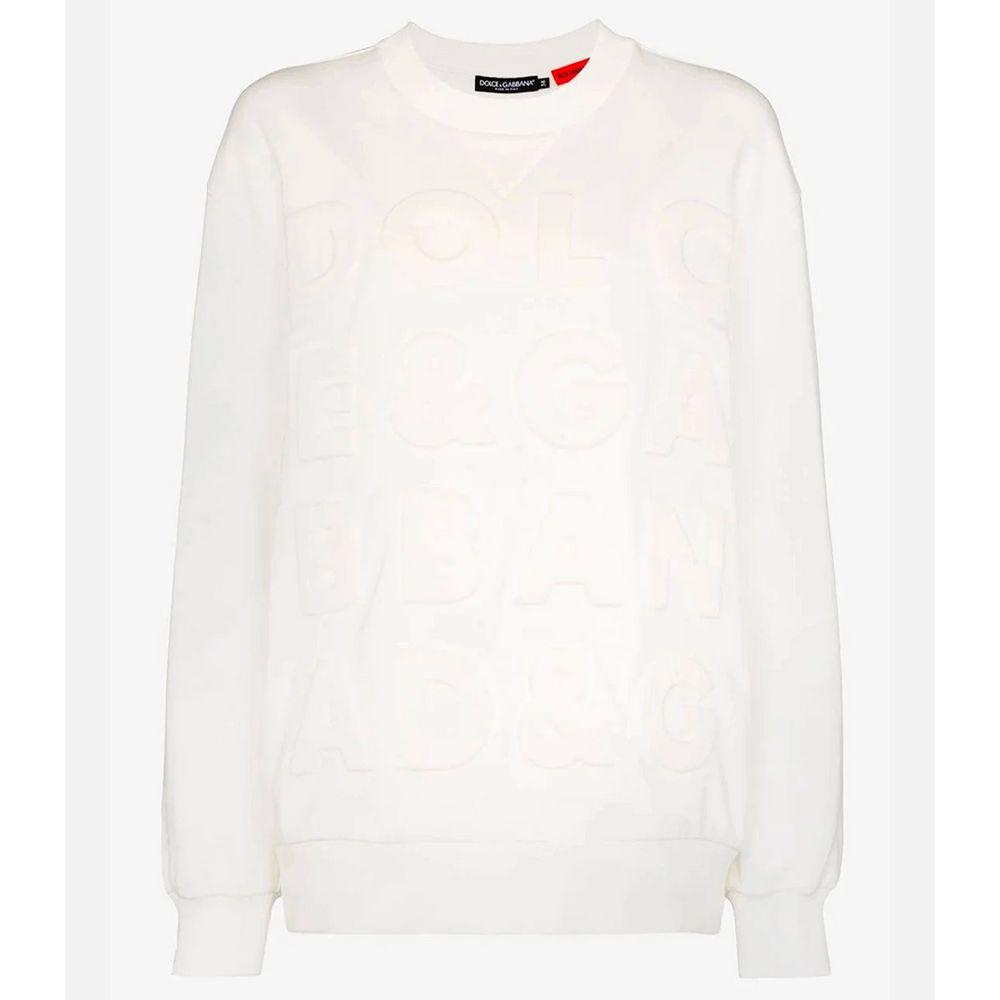 Dolce & Gabbana White Cotton Sweater Dolce & Gabbana