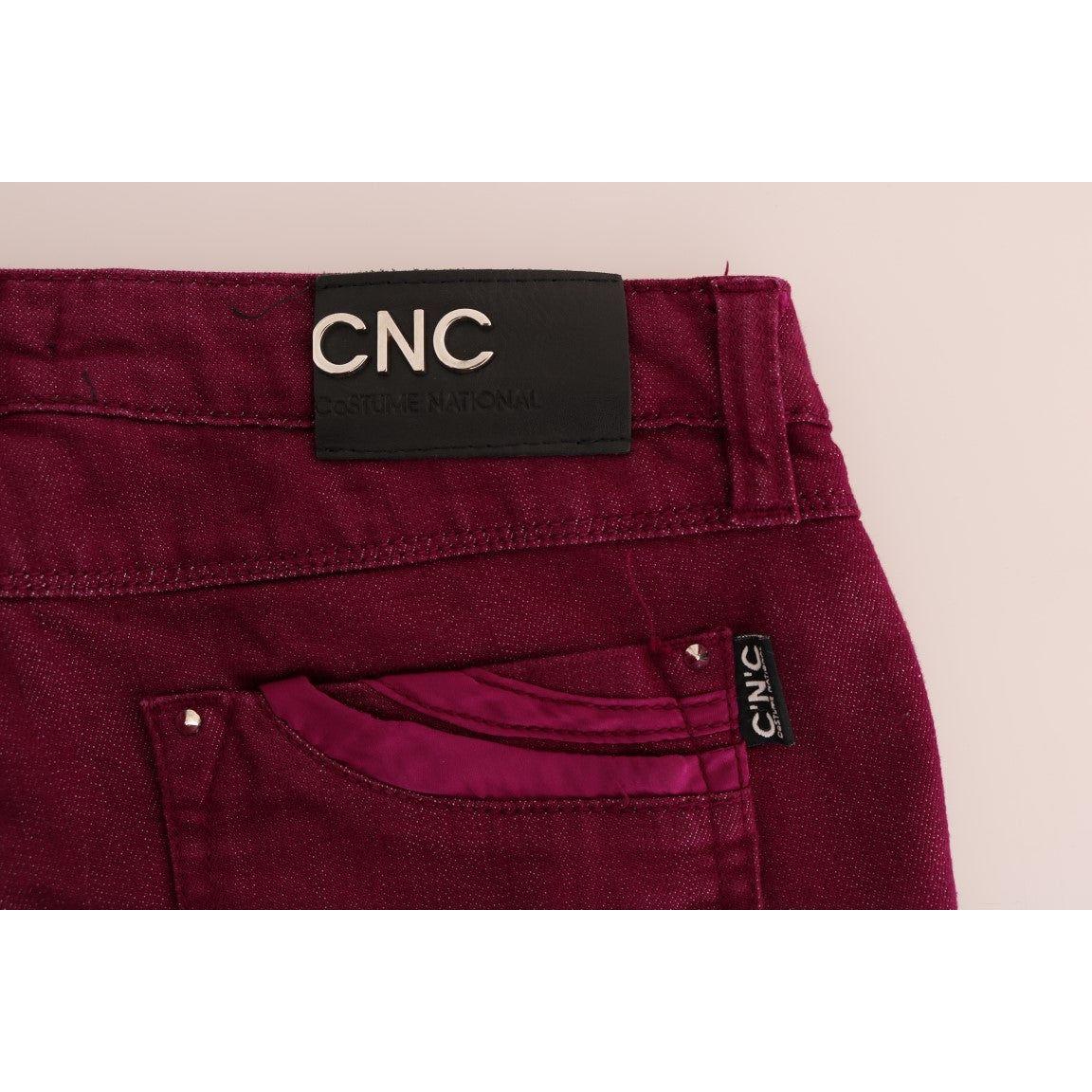 Costume National Red Wash Cotton Stretch Denim Jeans