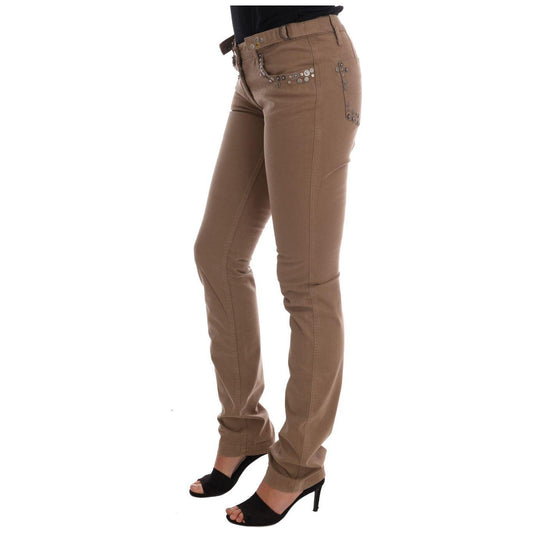 Costume National Beige Super Slim Fit Designer Jeans Jeans & Pants Costume National