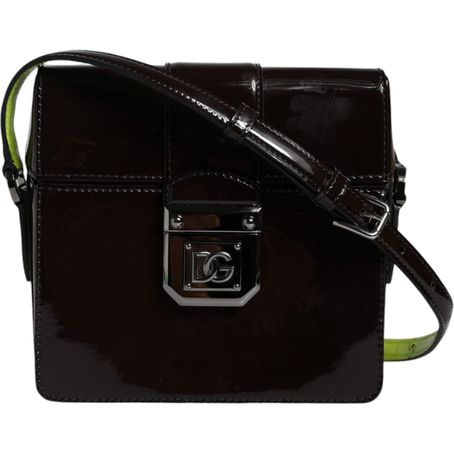 Dolce & Gabbana Black Glossy Leather Crossbody Shoulder Bag Dolce & Gabbana