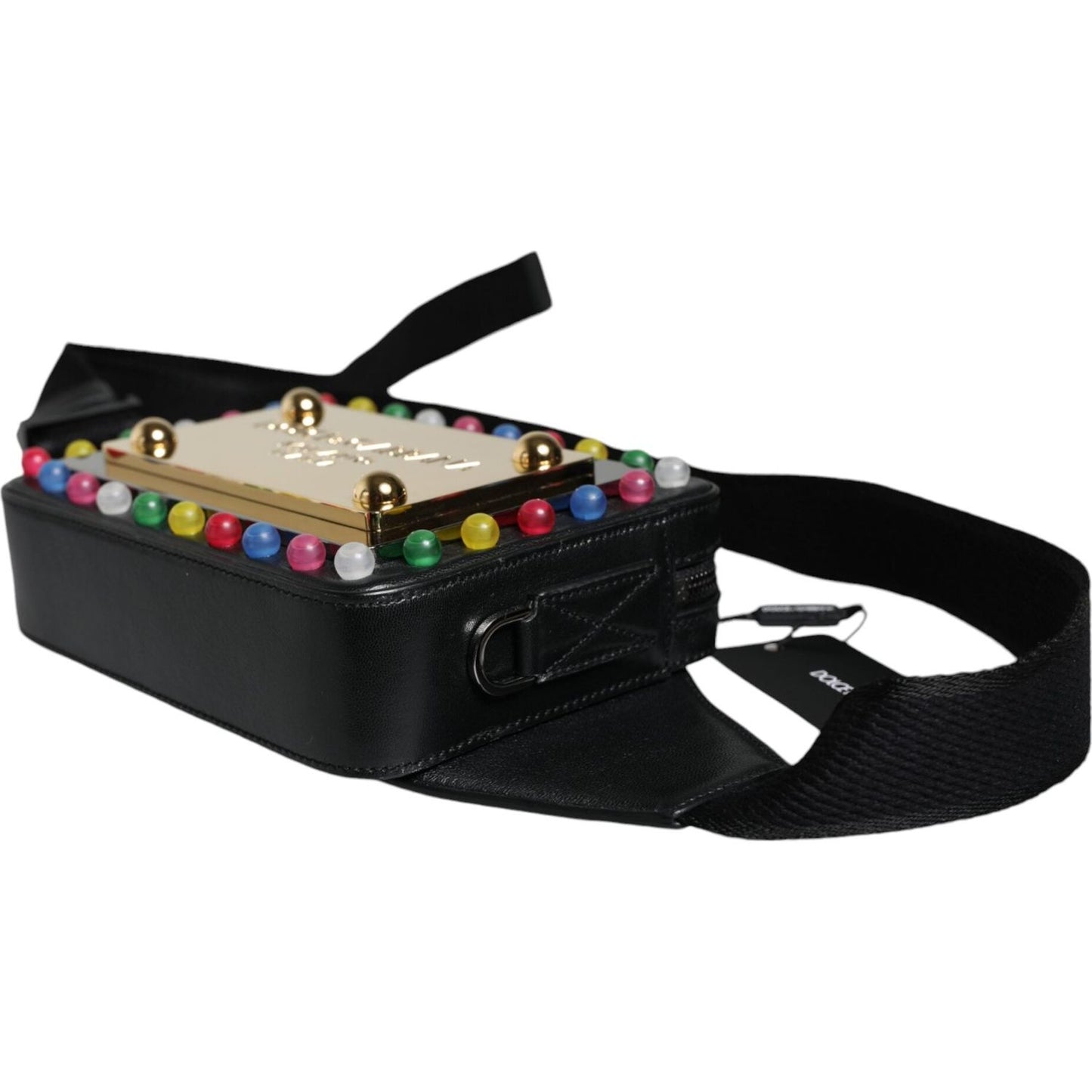 Dolce & Gabbana Black Leather LED Logo Belt Waist Fanny Pack Bag Dolce & Gabbana