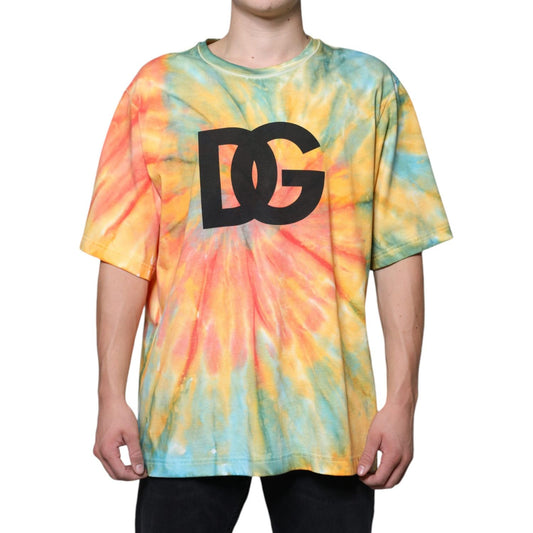 Dolce & Gabbana Multicolor Tie-Dye Logo Cotton T-shirt Dolce & Gabbana