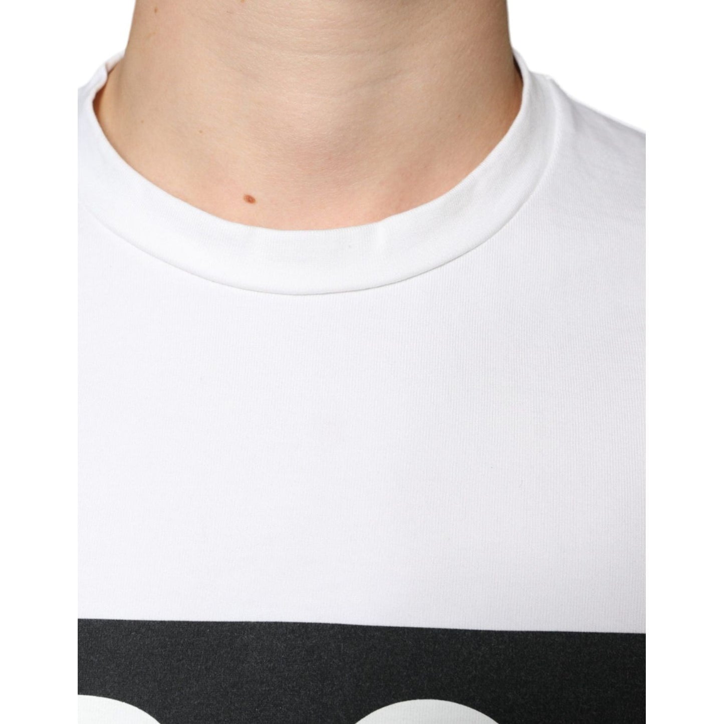 Dolce & Gabbana White Cotton DG Logo Print Casual T-shirt Dolce & Gabbana