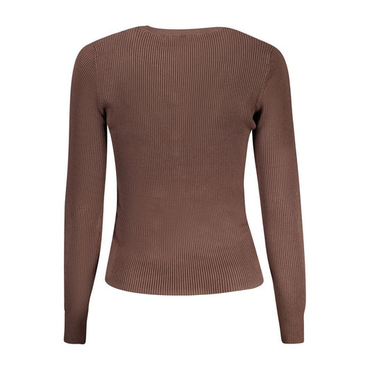 Guess Jeans Brown Viscose Sweater Guess Jeans