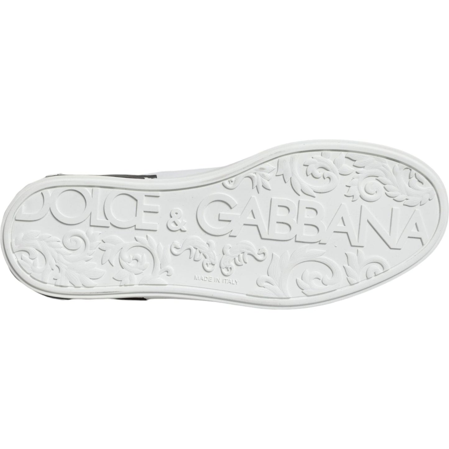 Dolce & Gabbana Black Leather Logo Portofino Sneaker Shoes Dolce & Gabbana