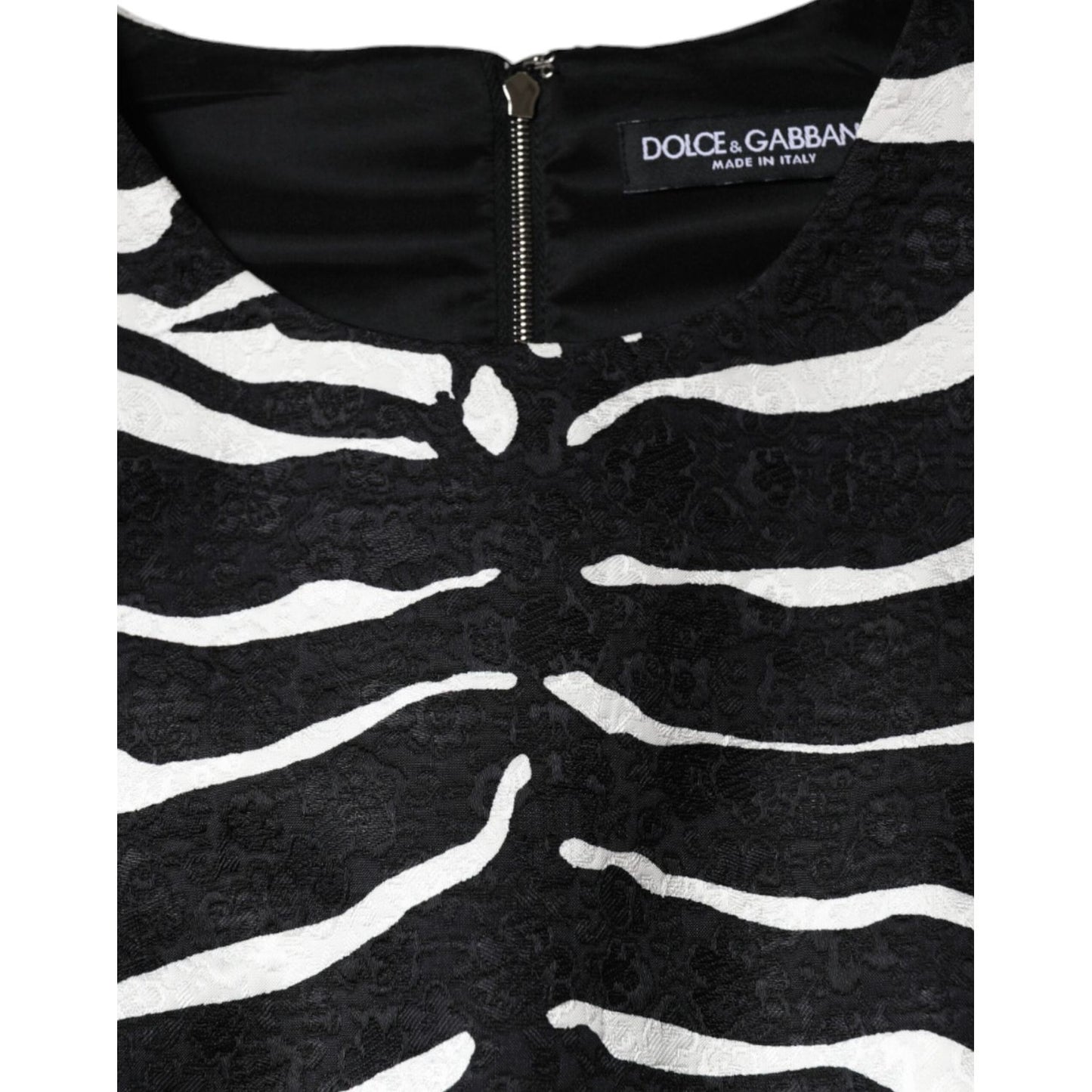 Dolce & Gabbana Black White Zebra A-line Sheath Mini Dress Dolce & Gabbana