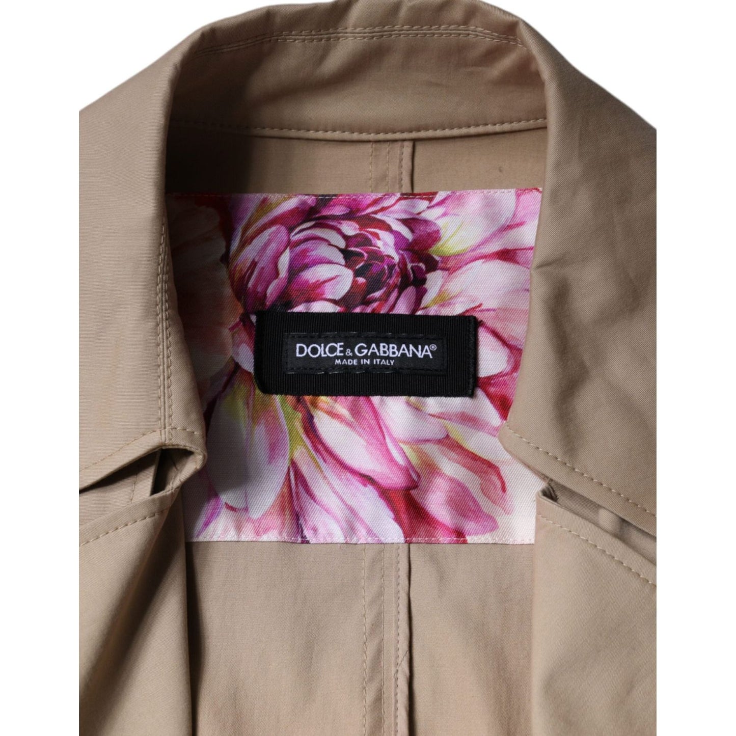 Dolce & Gabbana Khaki Double Breasted Trench Coat Jacket Dolce & Gabbana