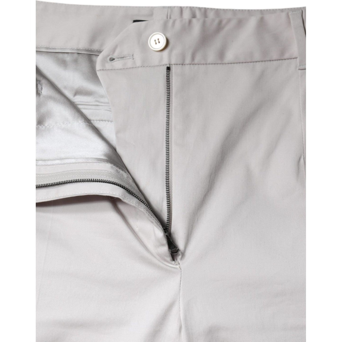 Dolce & Gabbana White Cotton Mid Waist Cropped Skinny Pants Dolce & Gabbana