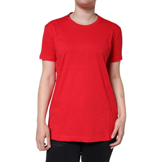 Dolce & Gabbana Red Cotton Crew Neck Short Sleeve Tee T-shirt Dolce & Gabbana