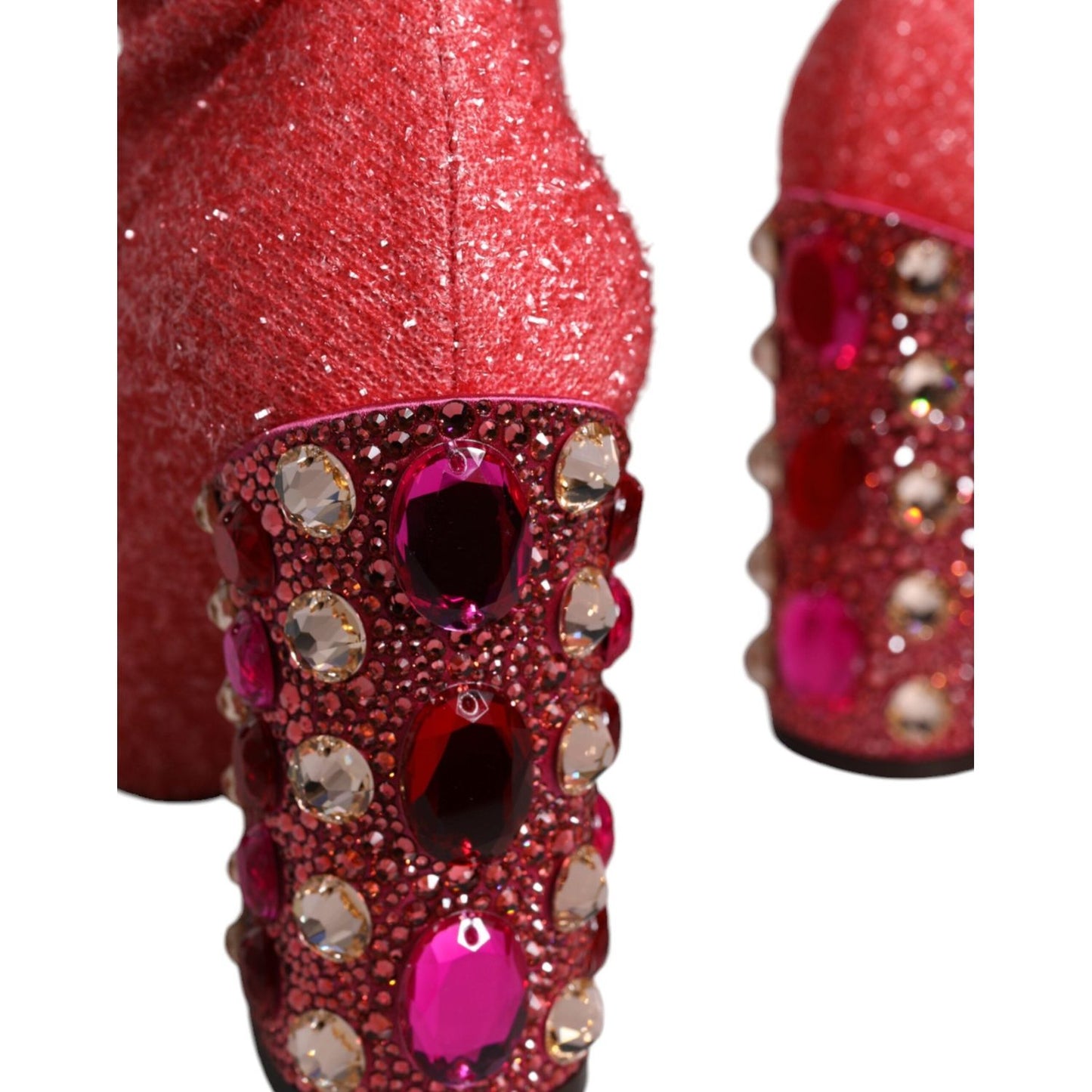 Dolce & Gabbana Pink Crystal Lurex Fantasy High Boots Shoes Dolce & Gabbana