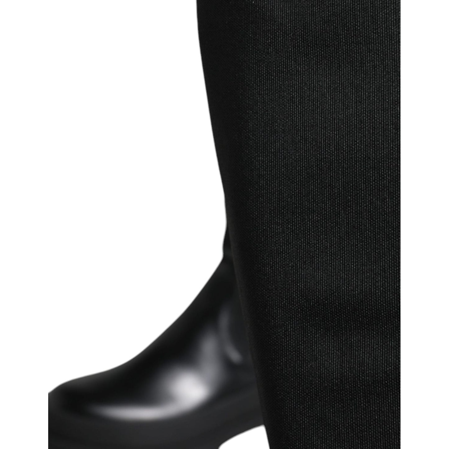 Dolce & Gabbana Black White Polyester Socks High Boots Shoes Dolce & Gabbana