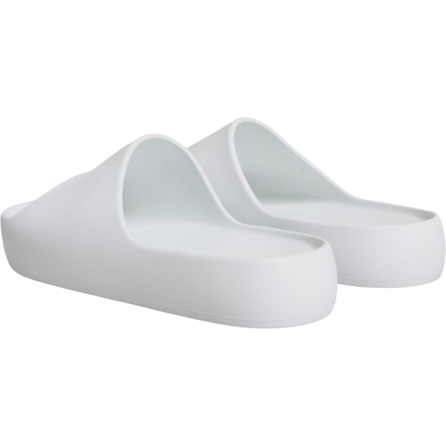 Dolce & Gabbana White Rubber Slides Sandals Beachwear Shoes Dolce & Gabbana