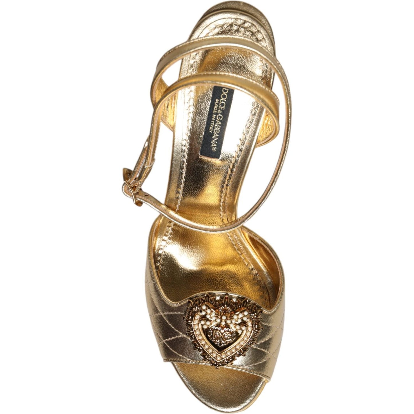 Dolce & Gabbana Gold Devotion Embellished Keira Sandals Shoes Dolce & Gabbana