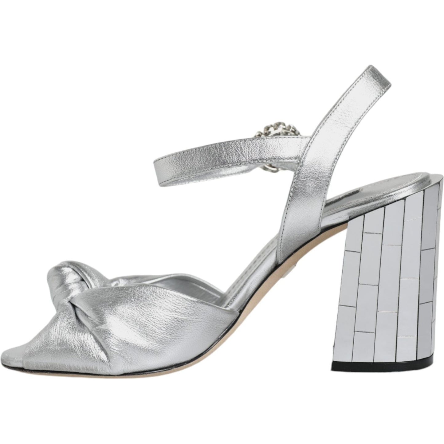 Dolce & Gabbana Silver Mirror Heels KEIRA Sandals Shoes Dolce & Gabbana