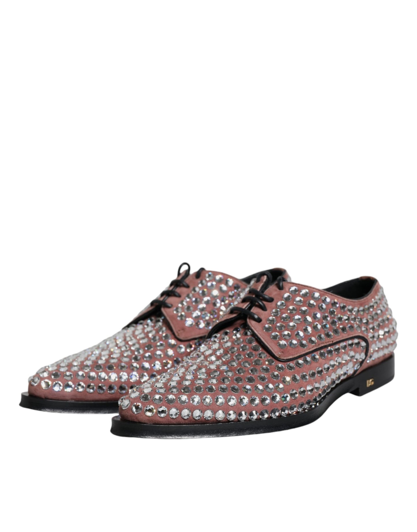 Dolce & Gabbana Brown Strass Embellished Derby Dress Shoes Dolce & Gabbana