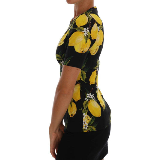 Dolce & Gabbana Sicilian Lemon Print Silk Blouse Dolce & Gabbana