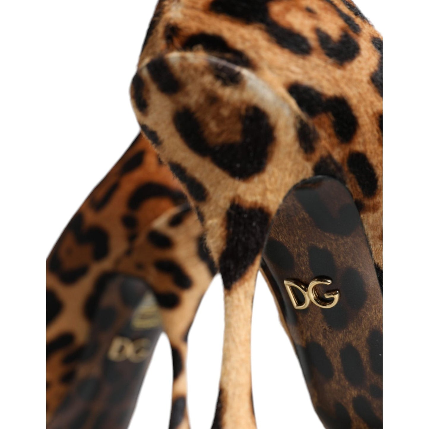 Dolce & Gabbana Brown Leopard Calf Hair Heels Pumps Shoes Dolce & Gabbana