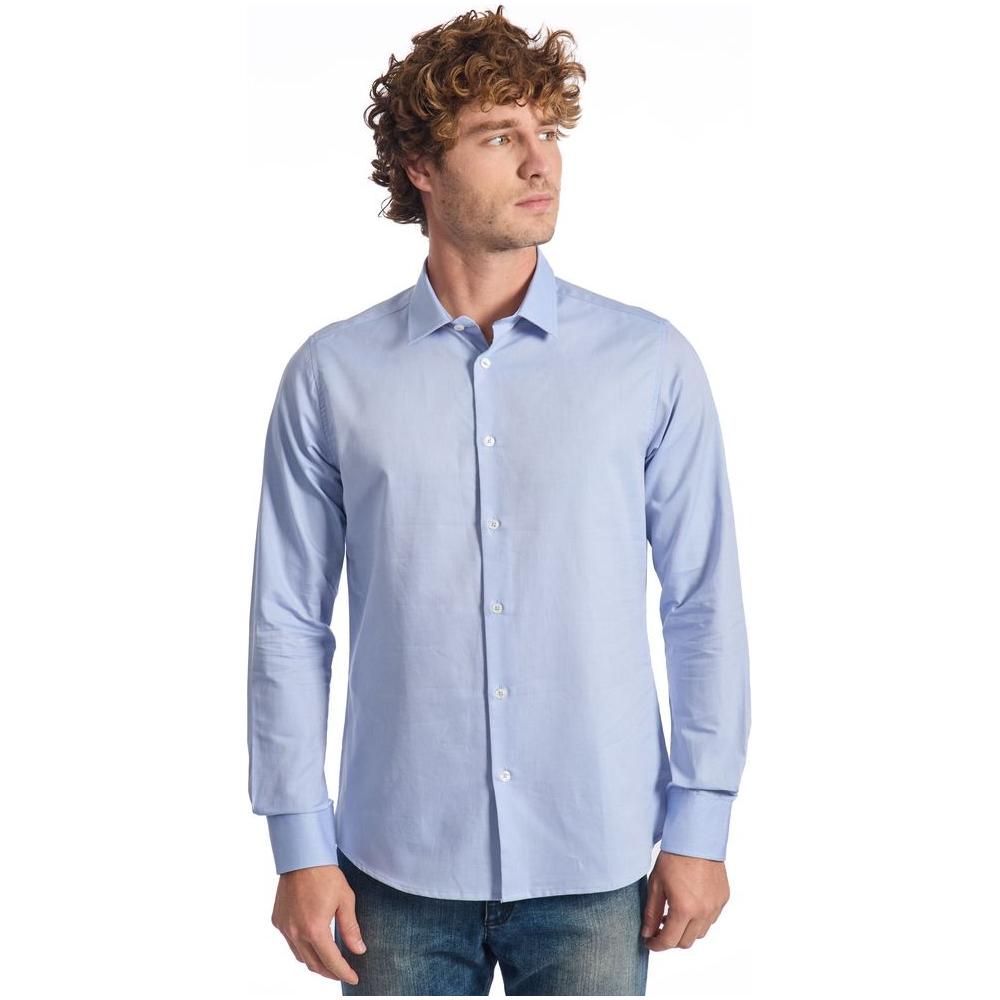 Baldinini Trend Light Blue Cotton Shirt Baldinini Trend