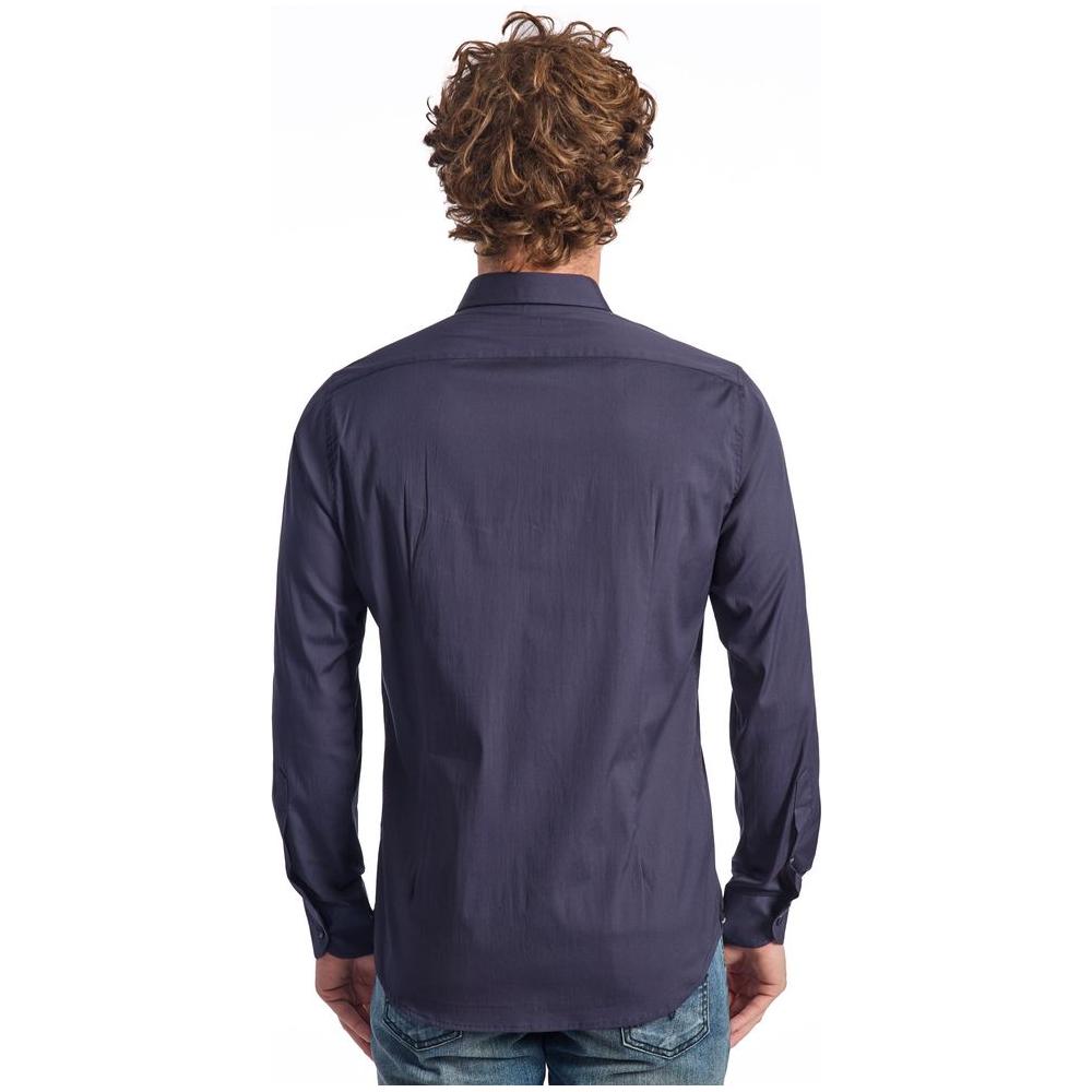 Baldinini Trend Blue Cotton Shirt Baldinini Trend