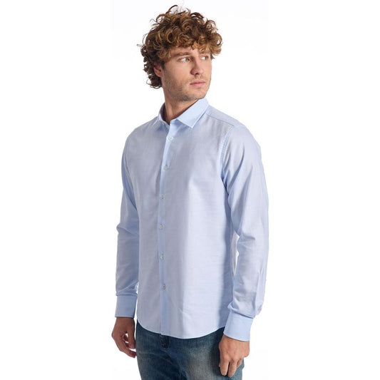 Baldinini Trend Light Blue Cotton Shirt Baldinini Trend