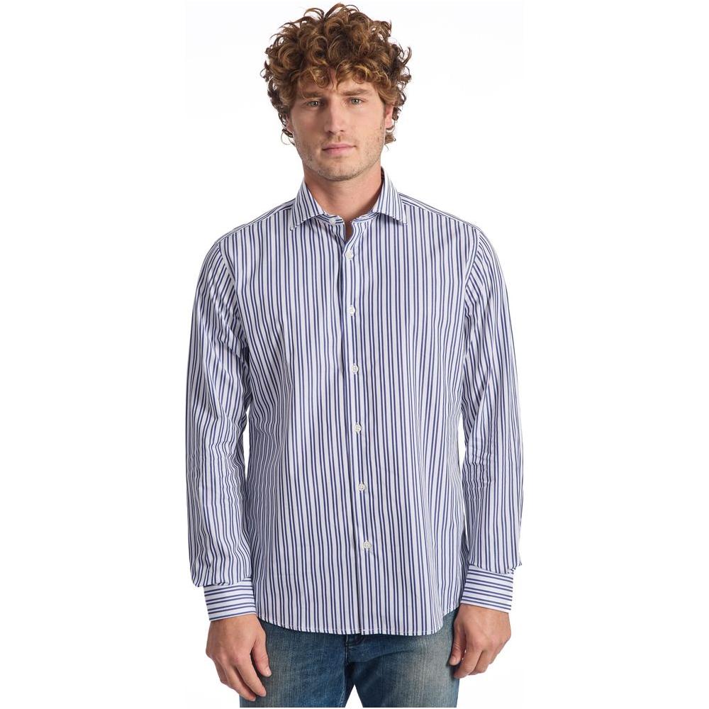 Baldinini Trend Light Blue Cotton Shirt Baldinini Trend