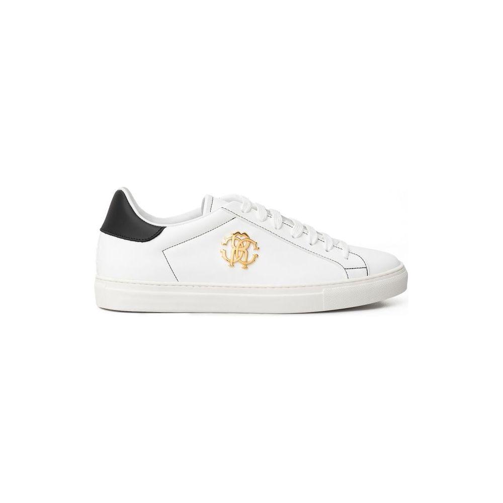 Roberto Cavalli White Leather Sneaker Roberto Cavalli