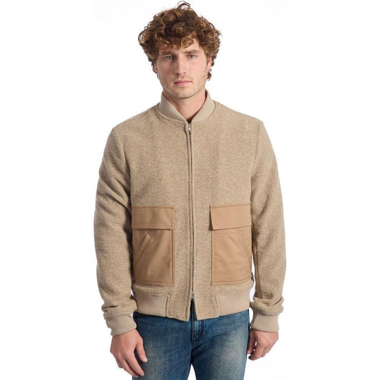 Roberto Pepe Luxury Beige Wool Men Jacket