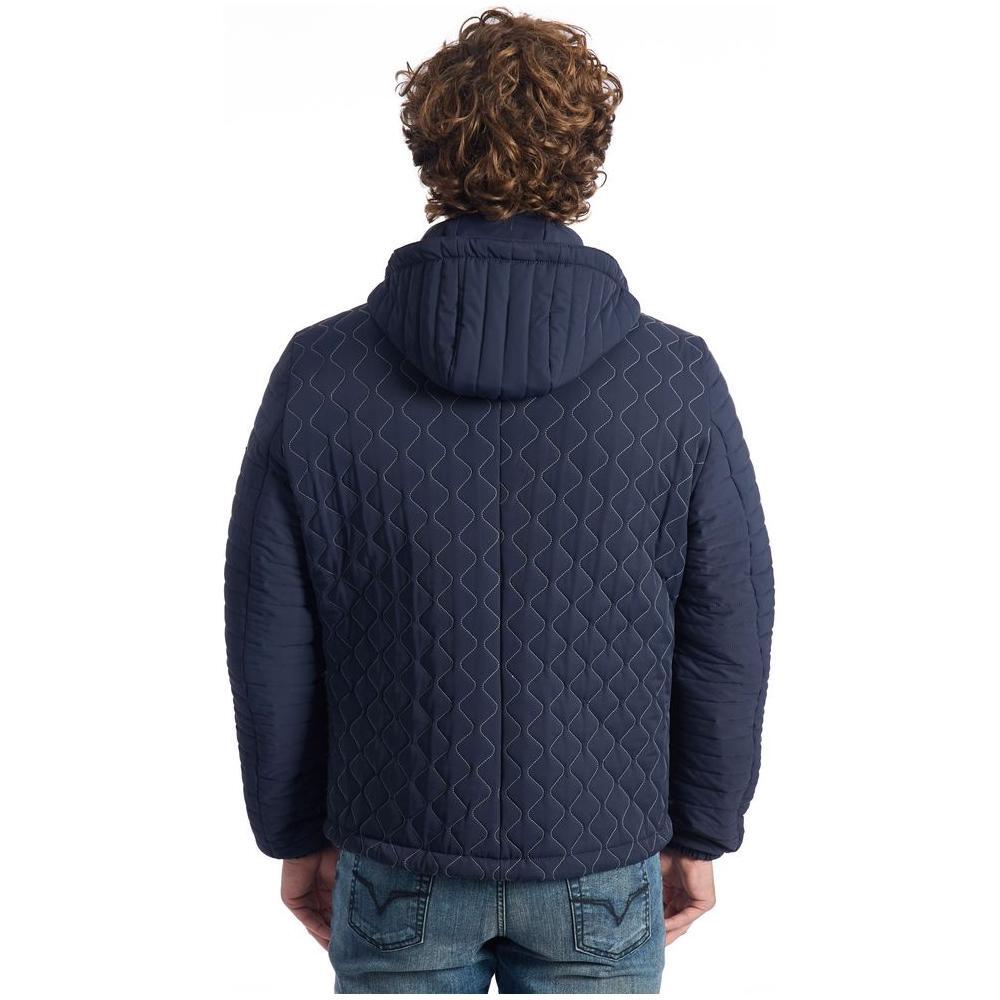 Roberto Pepe Luxury Blue Polyamide Men's Quilted Jacket