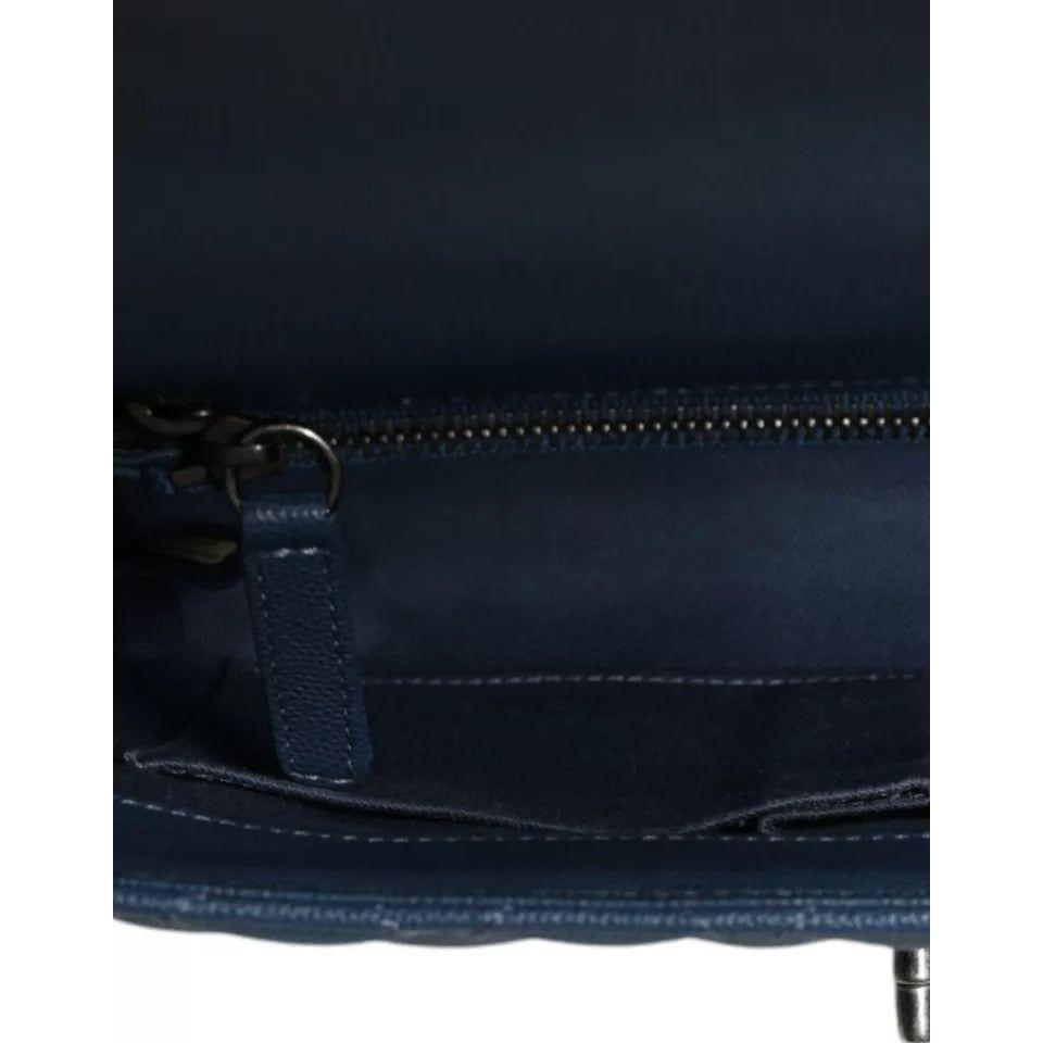 Chanel Dark Blue Flap Top Medium Coco Handle Bag Chanel