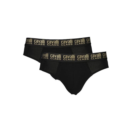 Cavalli Class Black Cotton Underwear Cavalli Class