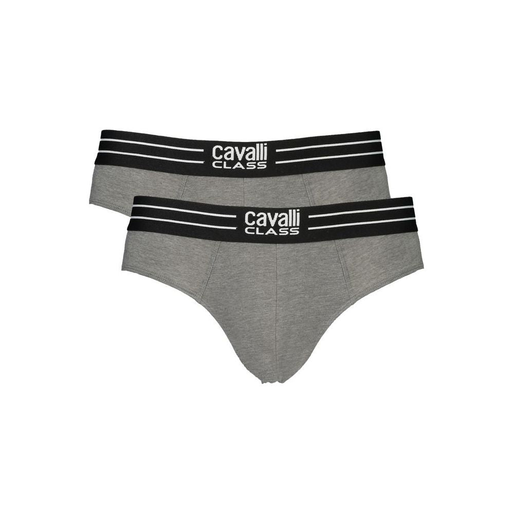 Cavalli Class Gray Cotton Underwear Cavalli Class