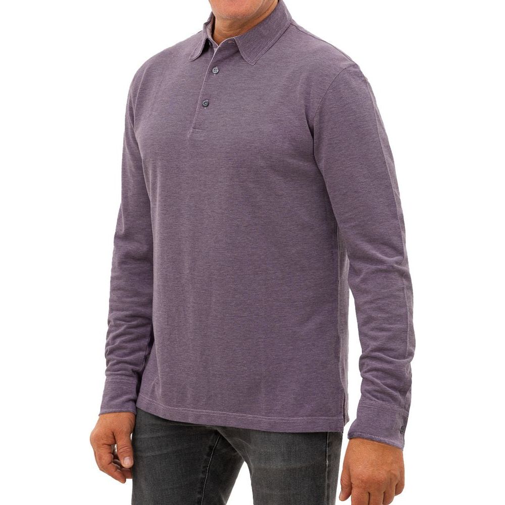 Corneliani Purple Cotton Polo Shirt Corneliani