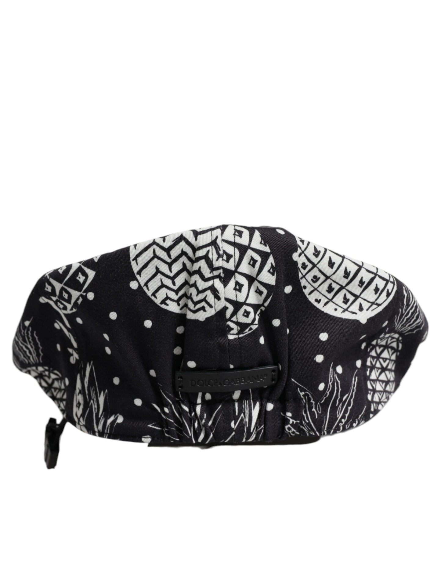 Dolce & Gabbana Black White Pineapple Print Newsboy Cap Hat Dolce & Gabbana