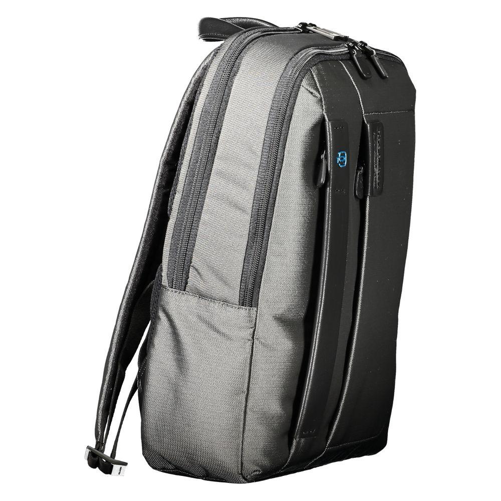 Piquadro Gray Polyester Men Backpack Piquadro