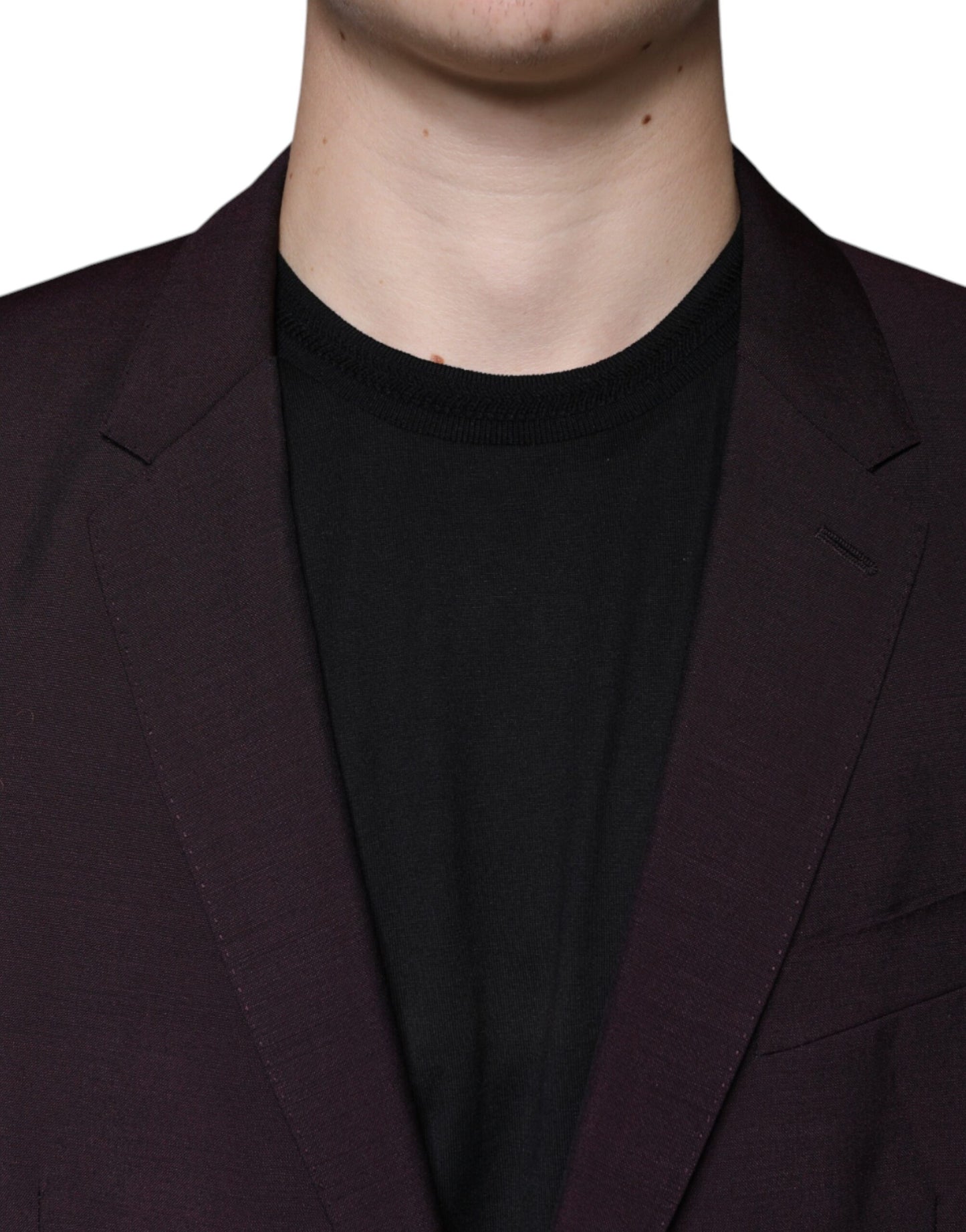 Dolce & Gabbana Bordeaux Wool Single Breasted Dress Blazer Dolce & Gabbana