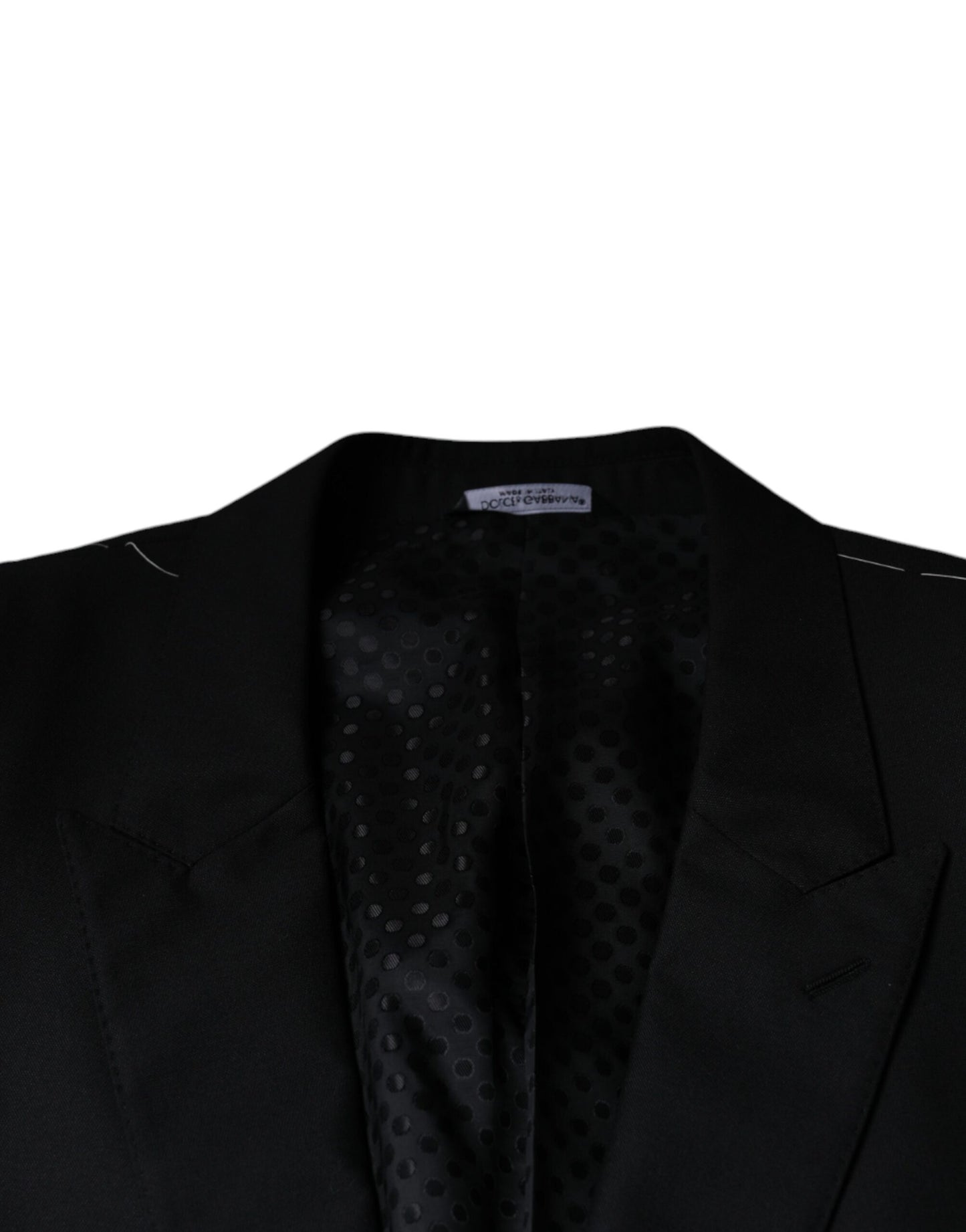 Dolce & Gabbana Black Wool Single Breasted Men Coat Blazer Dolce & Gabbana