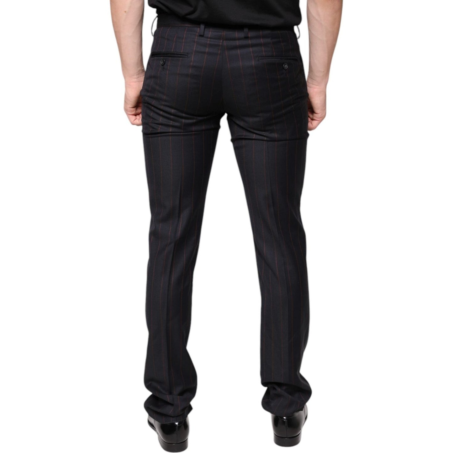 Dolce & Gabbana Black Stripes Skinny Men Dress Pants Dolce & Gabbana