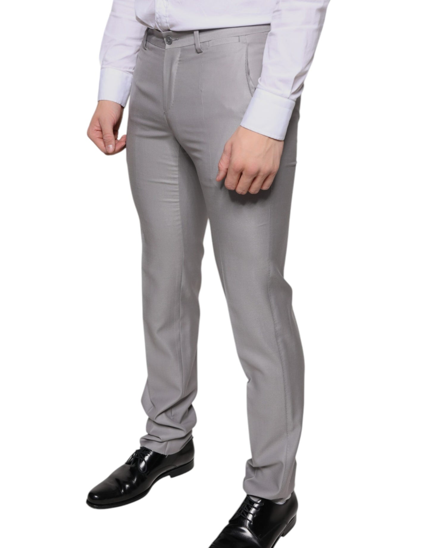 Dolce & Gabbana Light Gray Wool Dress Pants Dolce & Gabbana