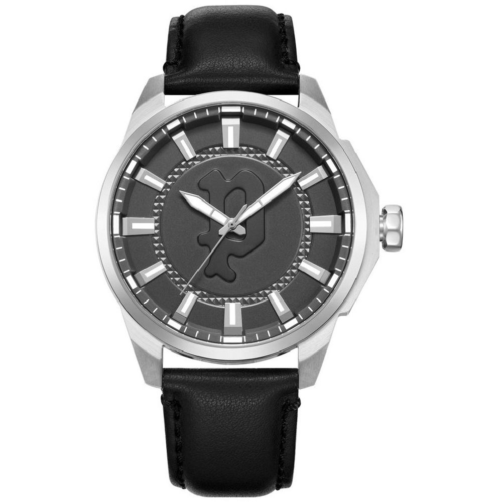 Police Black Leather Watch Police