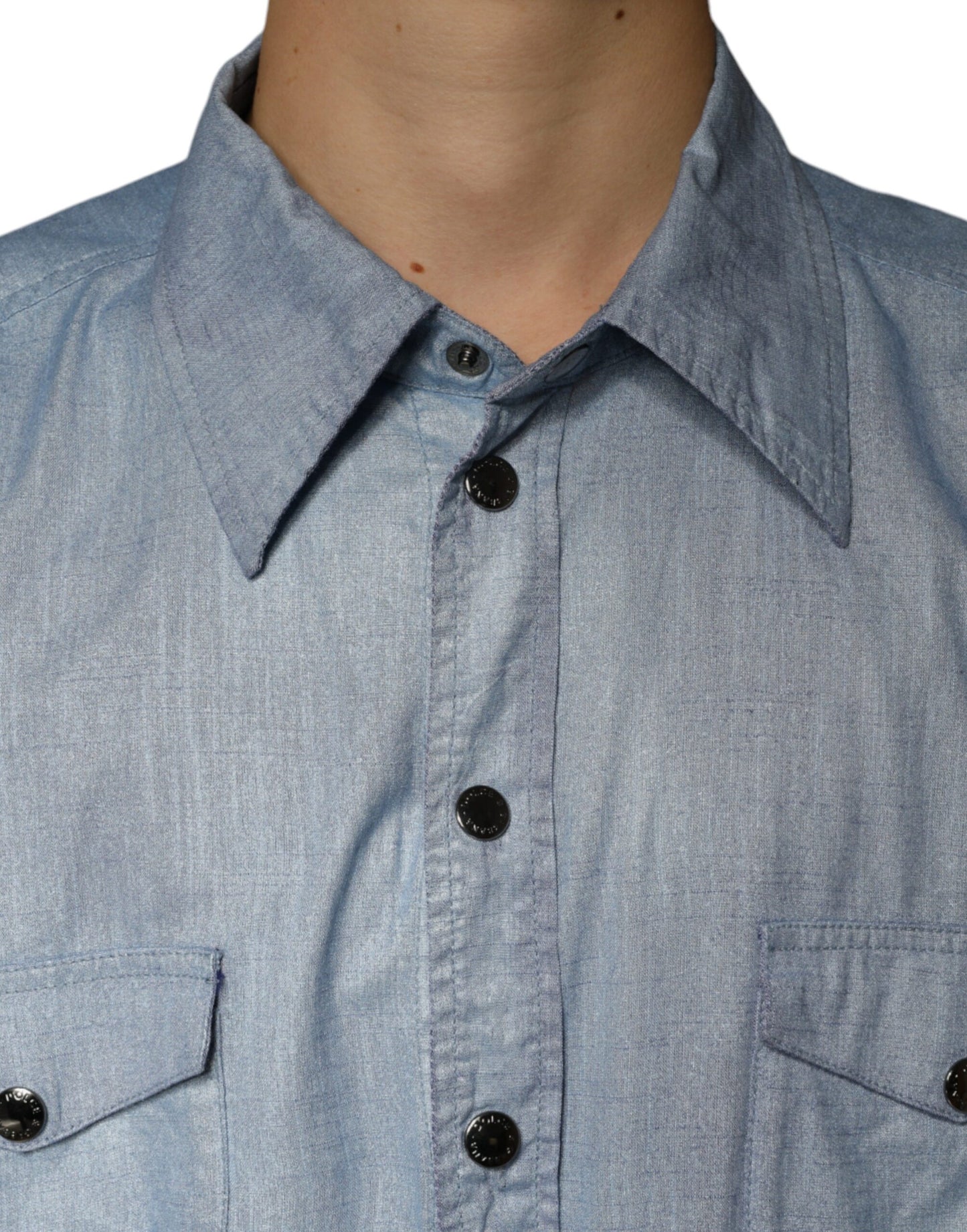 Dolce & Gabbana Light Blue Cotton Button Down Casual Shirt Dolce & Gabbana