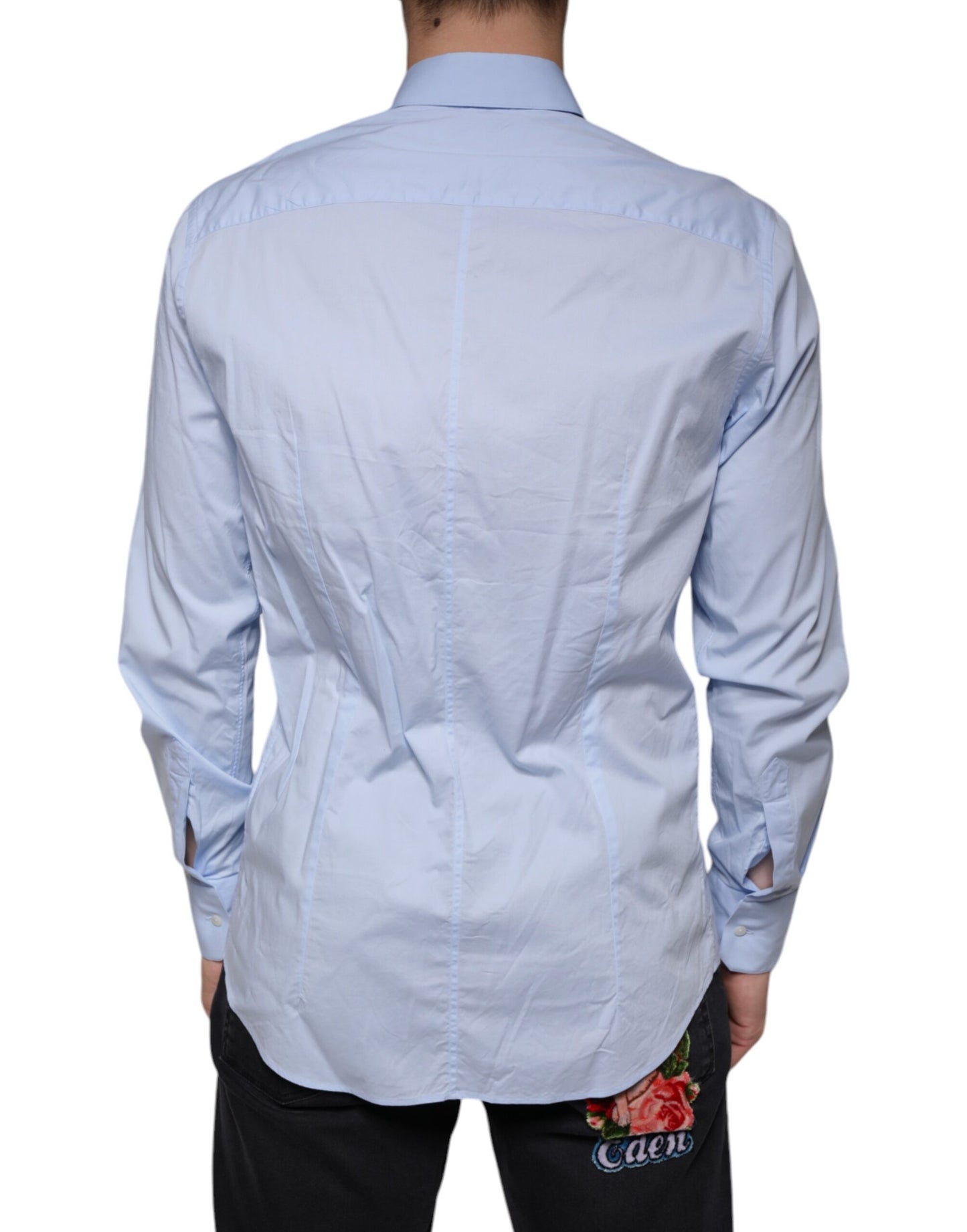 Dolce & Gabbana Light Blue MARTINI Cotton Dress Formal Shirt Dolce & Gabbana