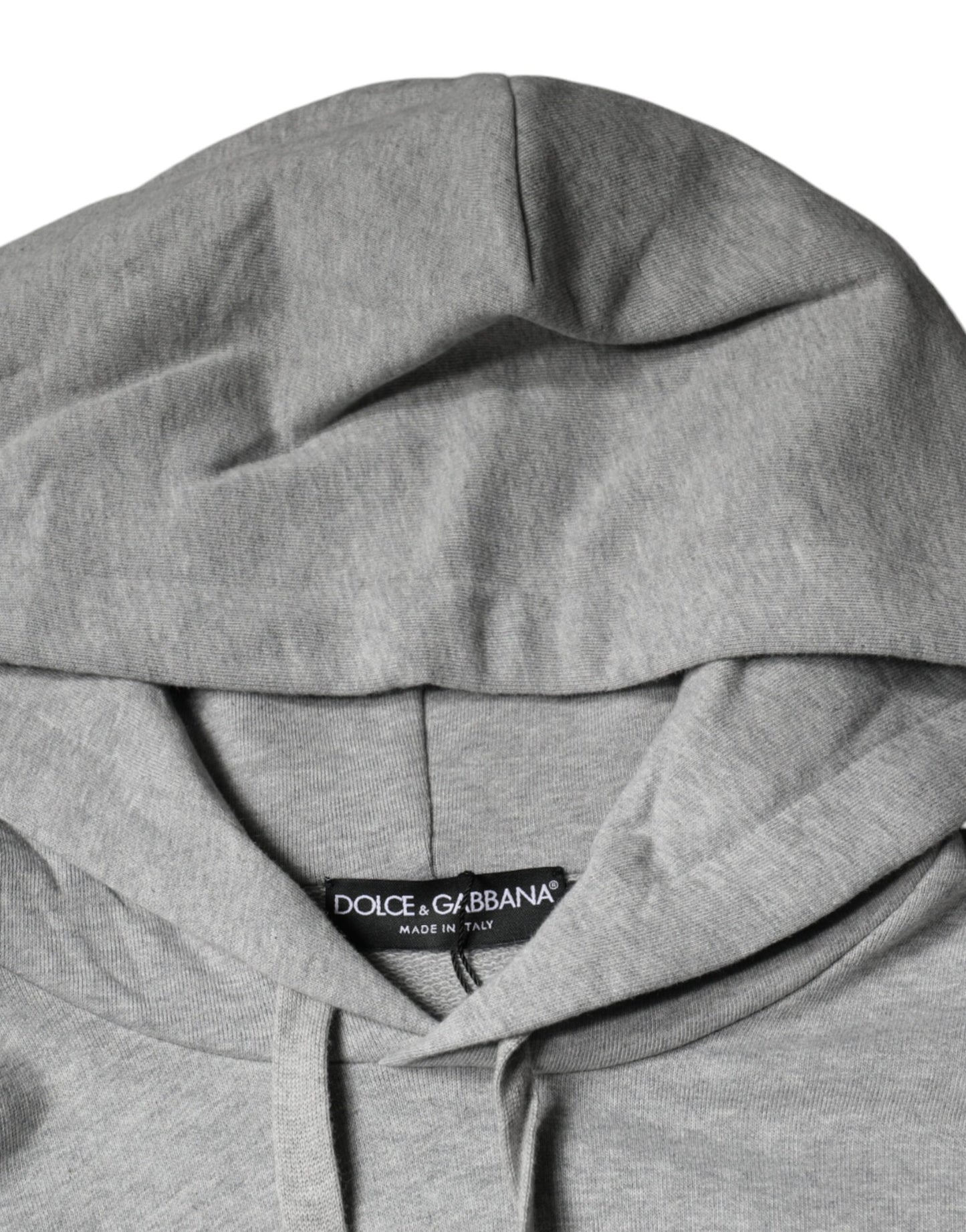 Dolce & Gabbana Gray Cotton Logo Hooded Sweatshirt Sweater Dolce & Gabbana